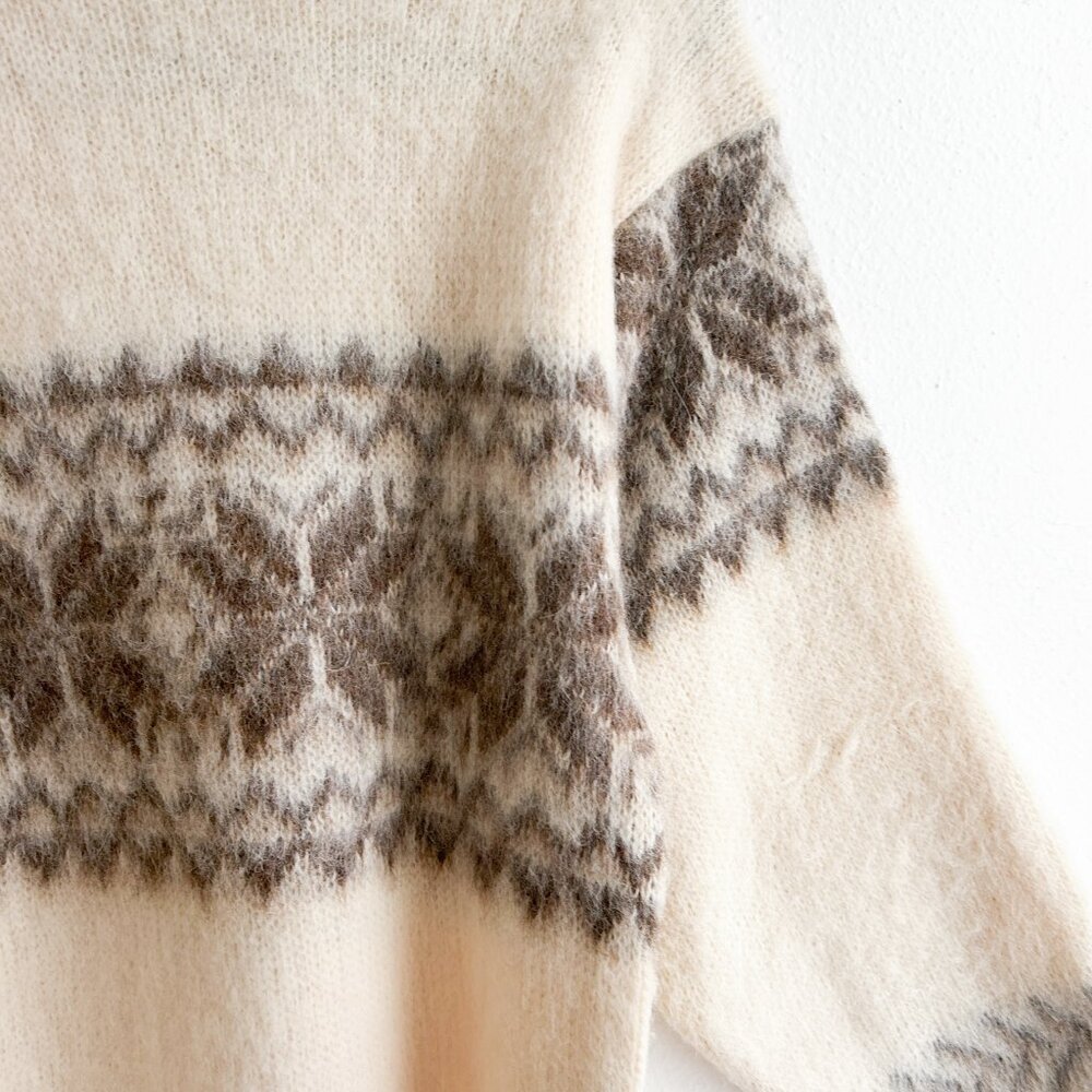 VINTAGE 70's  Yoke Icelandic Lopapeysa 100% Pure Wool and Mohair Sweater - Picture 9 of 9